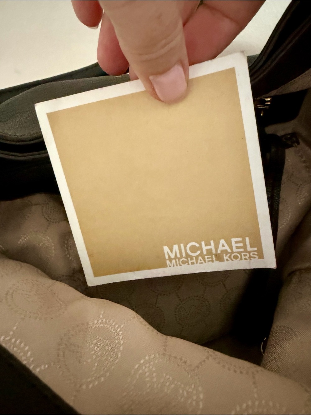 Michael Kors Dark Brown Leather Tote with Gold Accents - Picture 6 of 6
